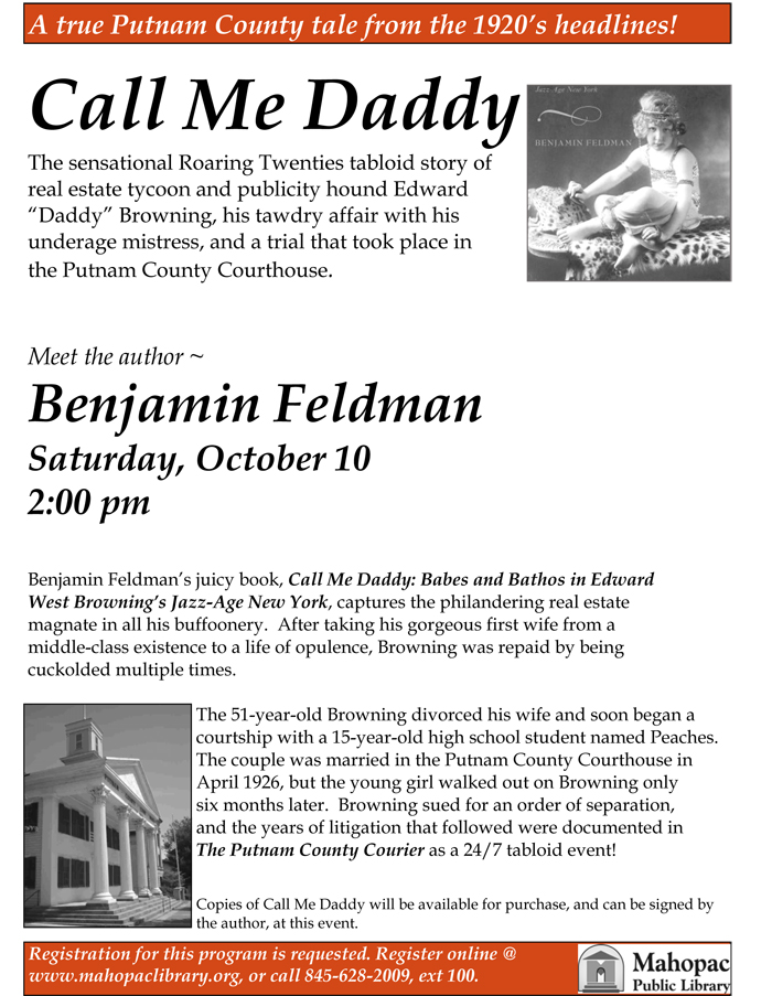 Flyer - Call Me Daddy (Mahopac Public Library)